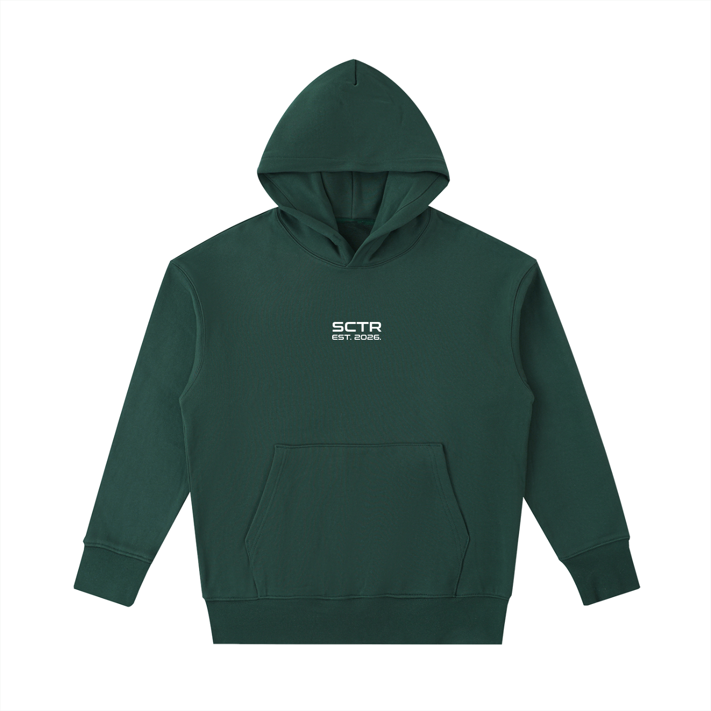 SCTR Core Hoodie Green 530GSM Heavyweight Oversized Hoodie EST 2026