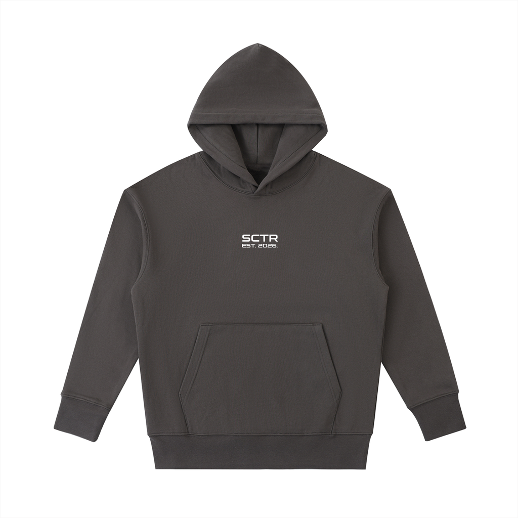 SCTR Core Hoodie Grey 530GSM Heavyweight Oversized Hoodie EST 2026