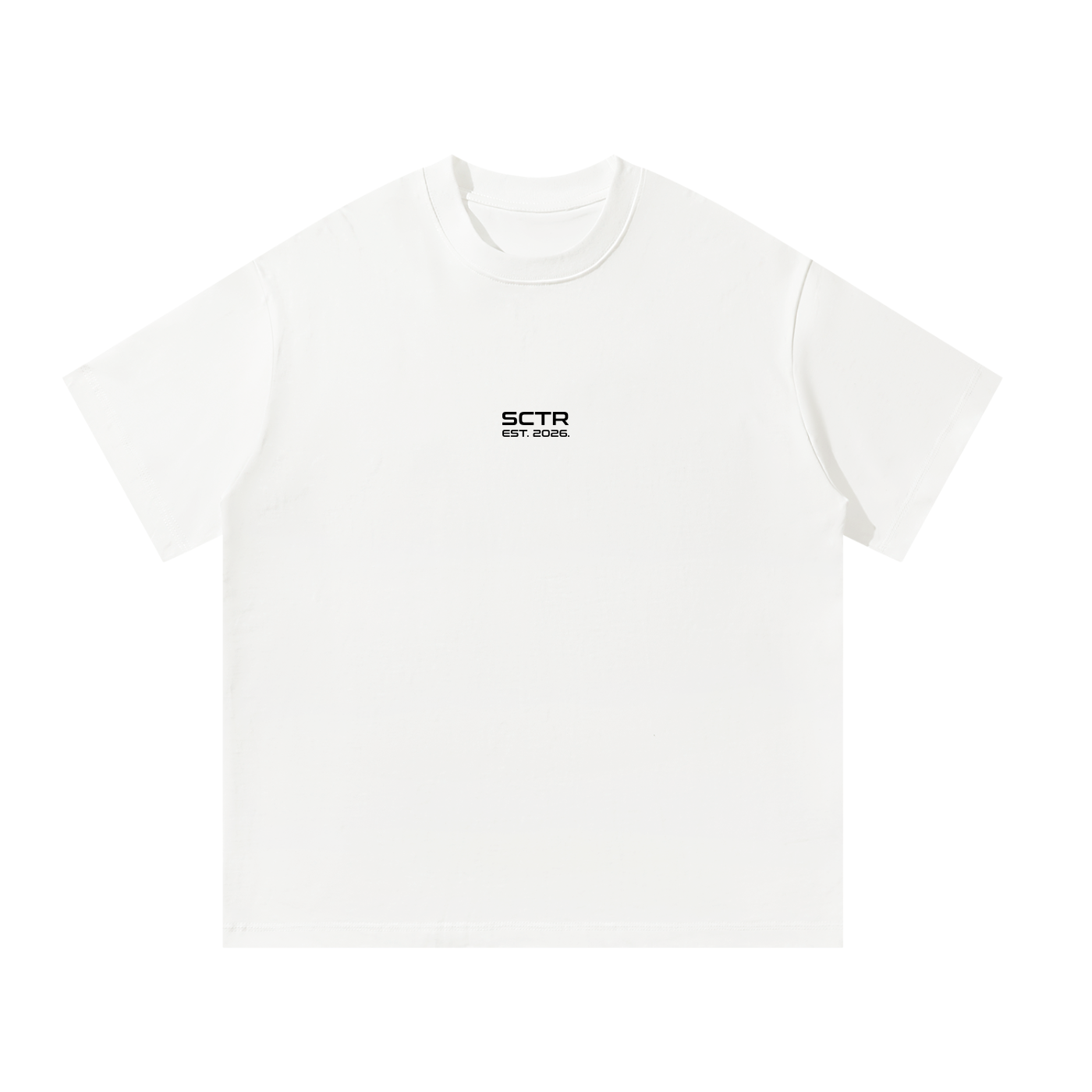 SCTR Core Tee White 300GSM Heavyweight Oversized T-Shirt EST 2026