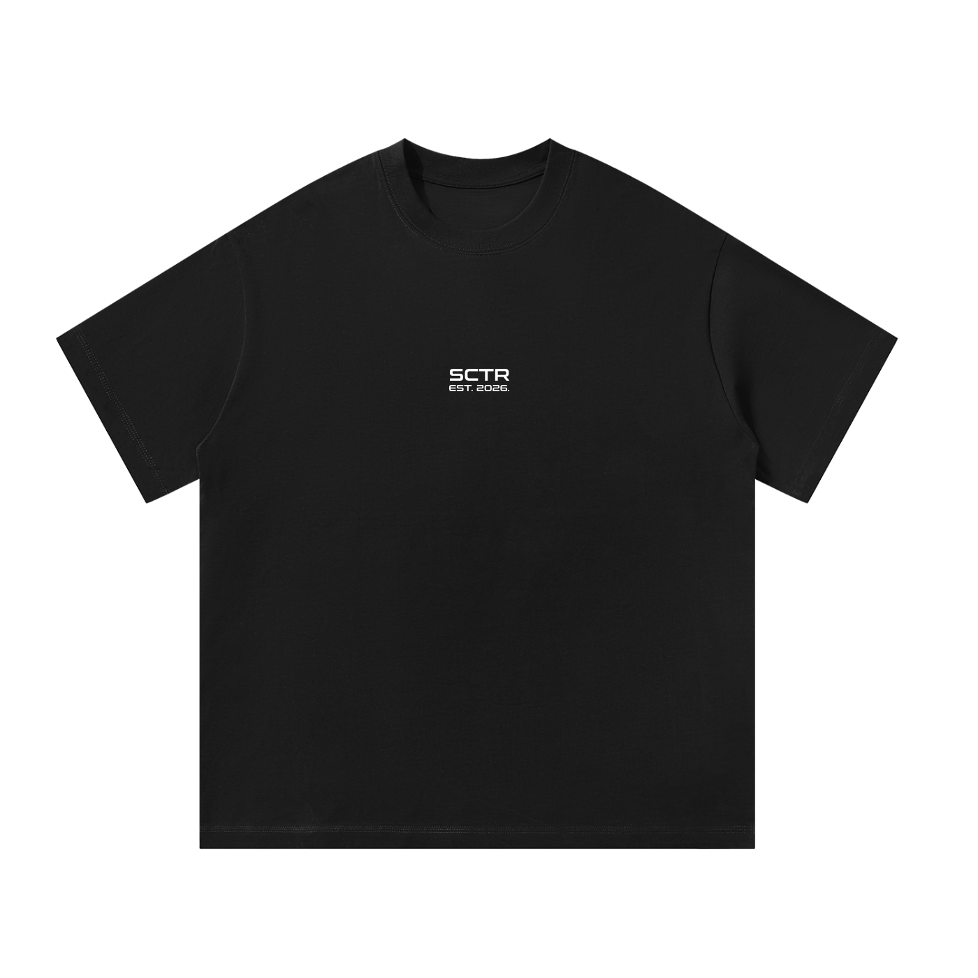 SCTR Core Tee Black 300GSM Heavyweight Oversized T-Shirt EST 2026